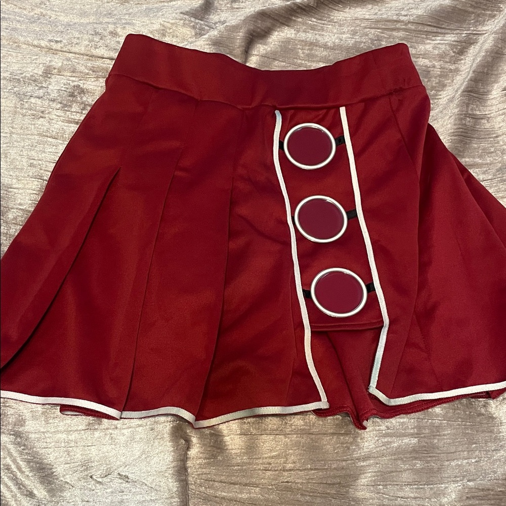 Anime Red A-Line Skirt with White Trim
